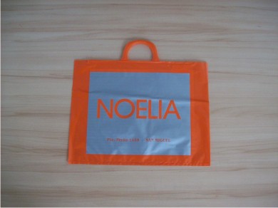 Bolsa Polietileno Baja Densidad Naranja, impresión Plata,manija